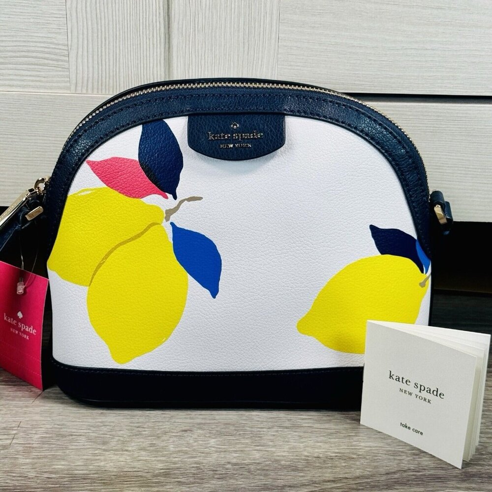 Kate Spade New York Sylvia Lemon Zest XL Dome Crossbody Bag NWT Saffiano Leather - Picture 1 of 16